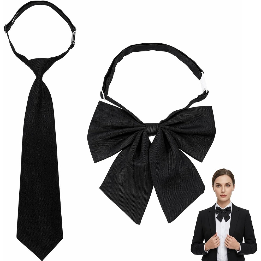 Event & Party Supply - Черные галстуки-бабочки для женщин, большие, готовые