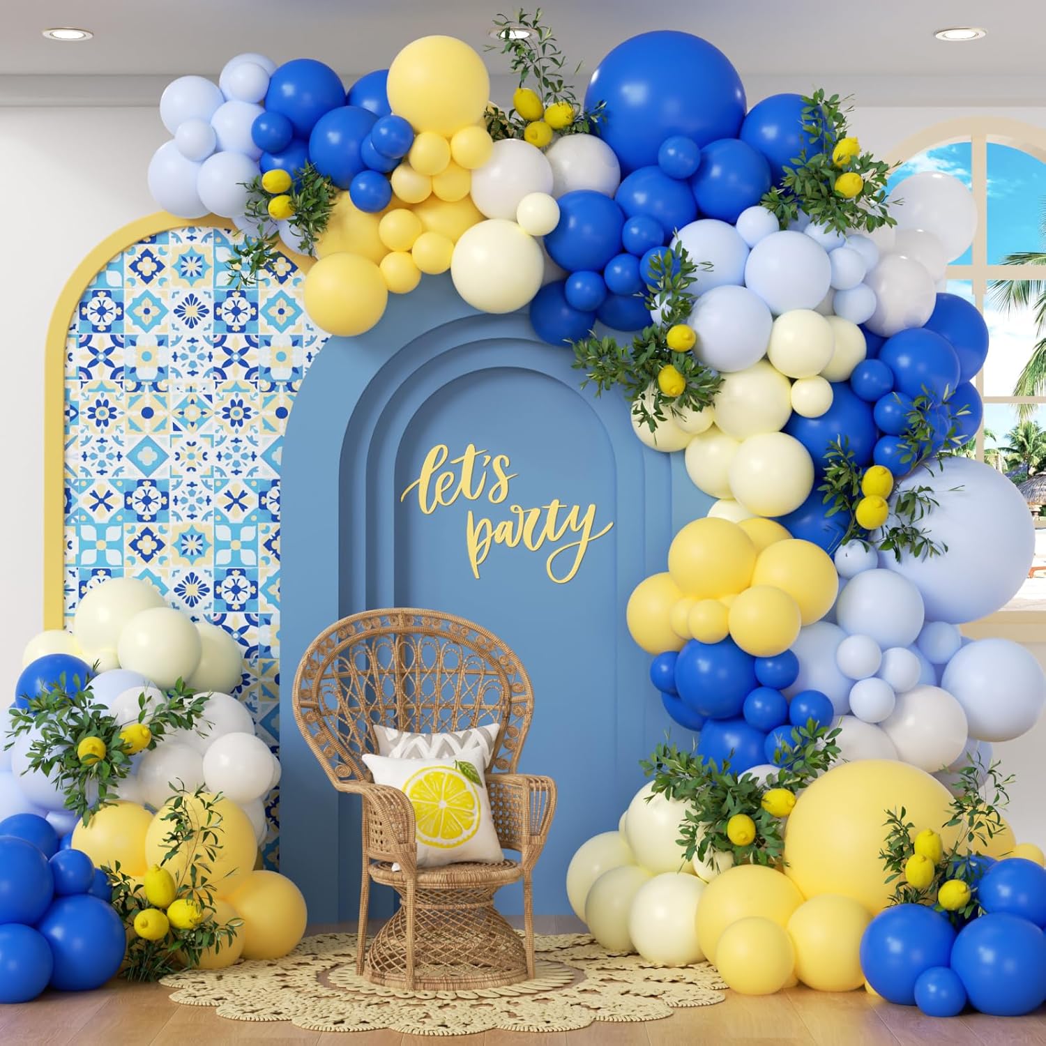 Balloon Arch Kit - 116 шт. синий и желтый комплект